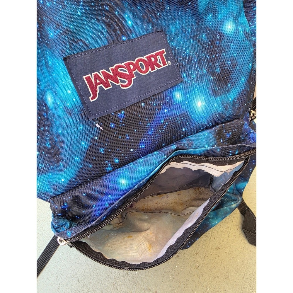 JanSport SuperBreak Backpack Blue Purple Galaxy Nebula Space Print School Bag E3 - Picture 9 of 16